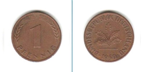 Pfennig brd 1950 j - 1950,